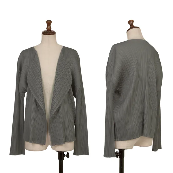 PLEATS PLEASE Buttonless Cardigan Grey 3 K-173722_001