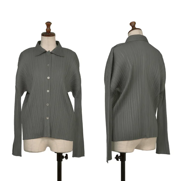 PLEATS PLEASE Long Sleeve Shirt Grey 3 K-173725_001