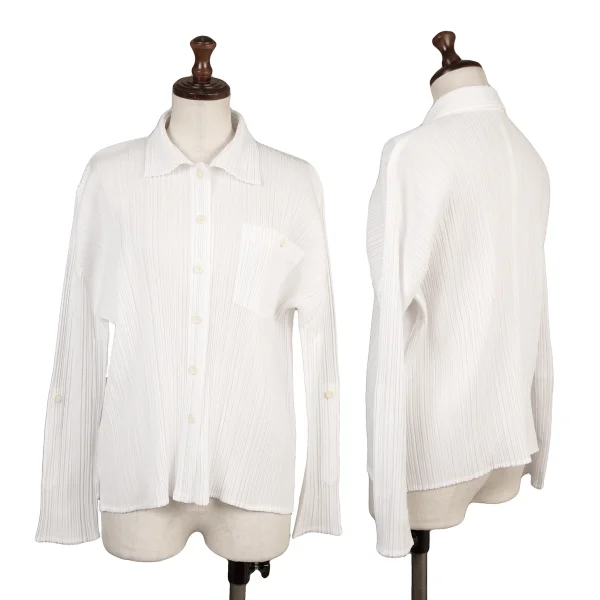 PLEATS PLEASE Pleated Patch Pocket Shirt White 3 K-173727_001