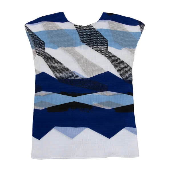 ISSEY MIYAKE me Stretch Pleated Multi-Stripe Short Sleeve Top K-173734_002