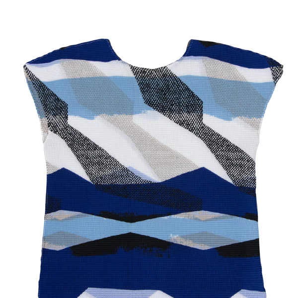 ISSEY MIYAKE me Stretch Pleated Multi-Stripe Short Sleeve Top K-173734_003