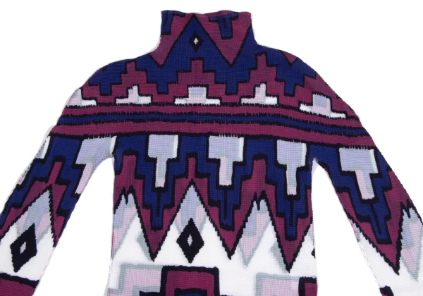 ISSEY MIYAKE me Stretch Pleats Native Style Geometric Print Top K-173736_003
