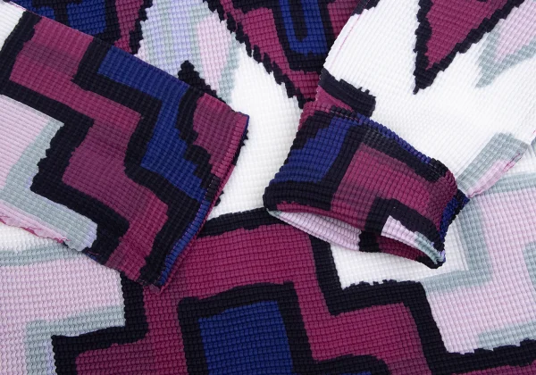 ISSEY MIYAKE me Stretch Pleats Native Style Geometric Print Top K-173736_006