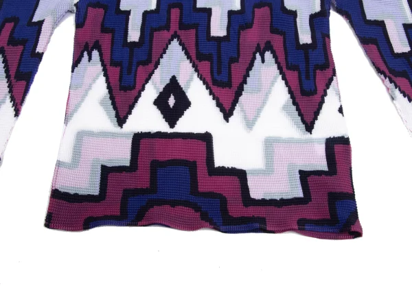 ISSEY MIYAKE me Stretch Pleats Native Style Geometric Print Top K-173736_007