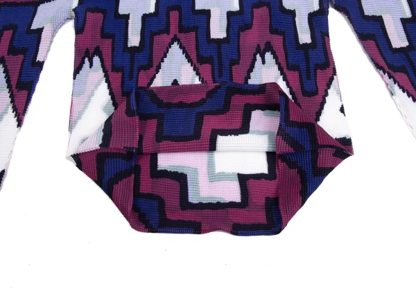 ISSEY MIYAKE me Stretch Pleats Native Style Geometric Print Top K-173736_008