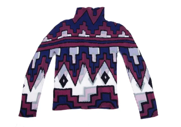 ISSEY MIYAKE me Stretch Pleats Native Style Geometric Print Top K-173736_009