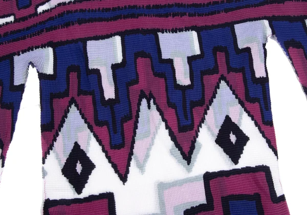 ISSEY MIYAKE me Stretch Pleats Native Style Geometric Print Top K-173736_010