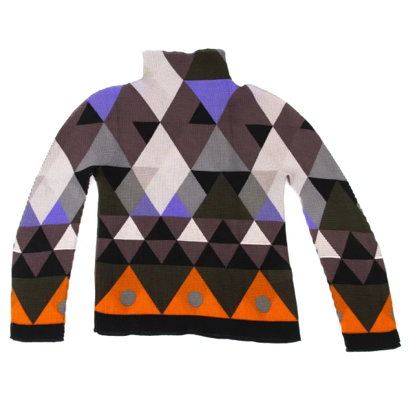 ISSEY MIYAKE me Stretch Pleats Long Sleeve Geometric Print Top K-173737_002