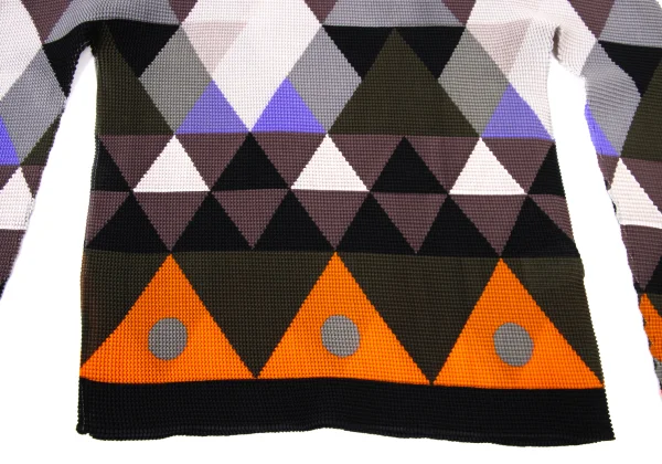 ISSEY MIYAKE me Stretch Pleats Long Sleeve Geometric Print Top K-173737_007