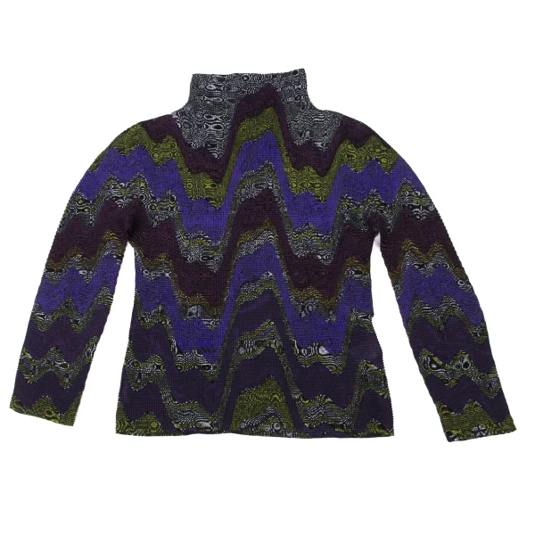 ISSEY MIYAKE me Stretch Pleated Psychedelic Print Top K-173738_002