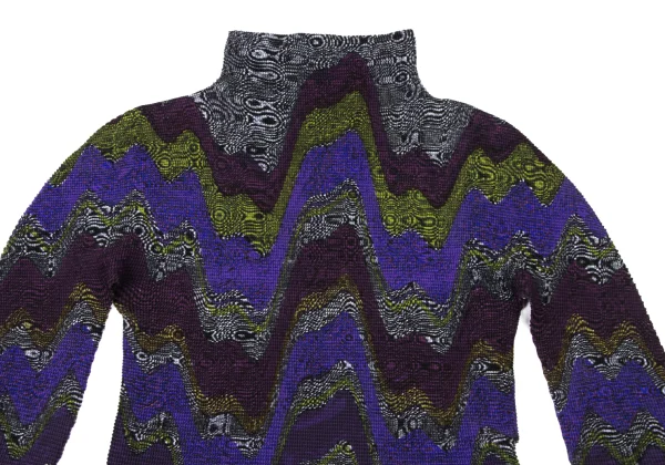 ISSEY MIYAKE me Stretch Pleated Psychedelic Print Top K-173738_003