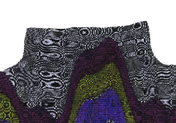 ISSEY MIYAKE me Stretch Pleated Psychedelic Print Top K-173738_004