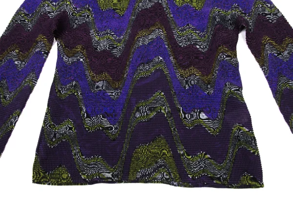 ISSEY MIYAKE me Stretch Pleated Psychedelic Print Top K-173738_007