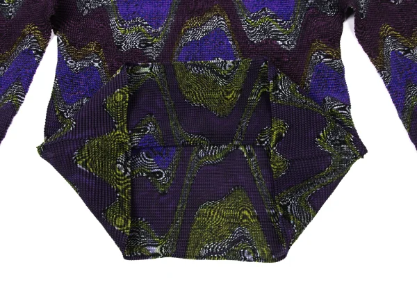 ISSEY MIYAKE me Stretch Pleated Psychedelic Print Top K-173738_008