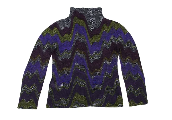 ISSEY MIYAKE me Stretch Pleated Psychedelic Print Top K-173738_009