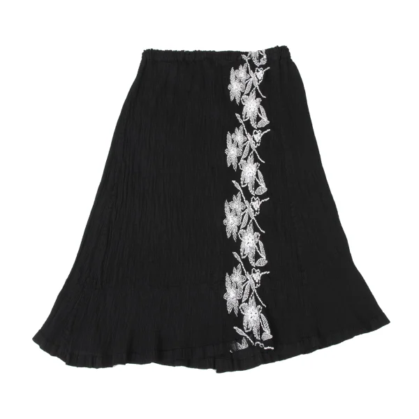 ISSEY MIYAKE me Dyed Crêpe Pleated Floral Embroidery Skirt K-173740_002