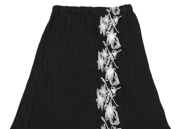 ISSEY MIYAKE me Dyed Crêpe Pleated Floral Embroidery Skirt K-173740_003