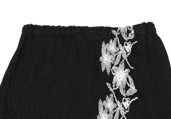 ISSEY MIYAKE me Dyed Crêpe Pleated Floral Embroidery Skirt K-173740_004
