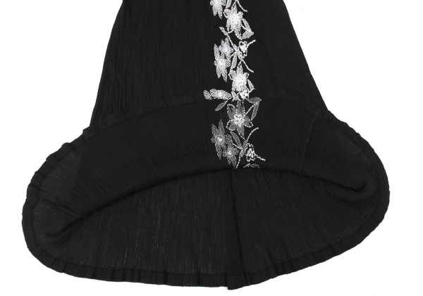ISSEY MIYAKE me Dyed Crêpe Pleated Floral Embroidery Skirt K-173740_008