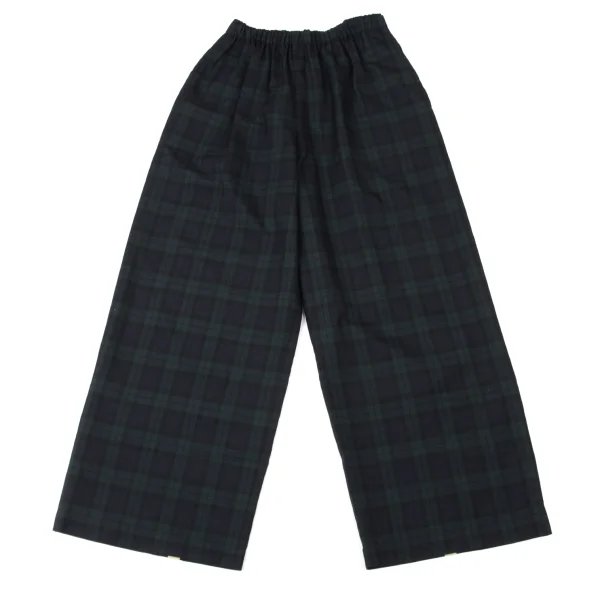 JUNYA WATANABE COMME des GARCONS Poly Wool Checked Wide Pants Navy,Green XS-S K-173741_001