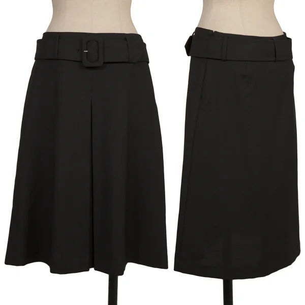 JUNYA WATANABE COMME des GARCONS Wool Mohair Belted Tuck Skirt Black XS-S K-173742_001