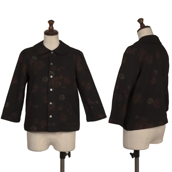 tricot COMME des GARCONS Floral Inside Print Round-collar Blouse Black S K-173747_001