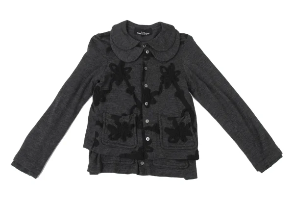 tricot COMME des GARCONS Wool Layered Design Tape Patch Knit Shirt K-173748_002