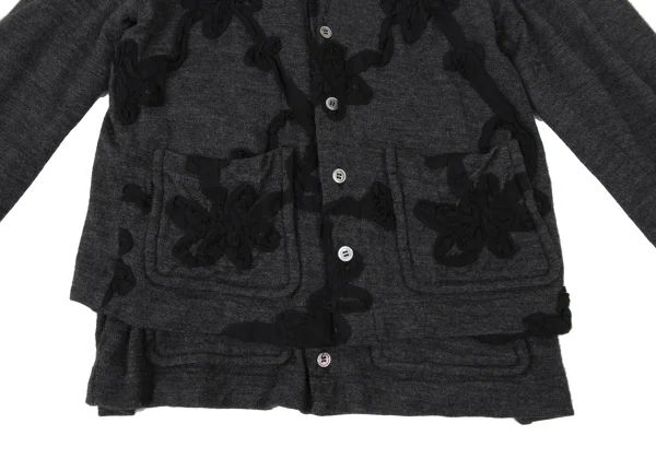 tricot COMME des GARCONS Wool Layered Design Tape Patch Knit Shirt K-173748_010