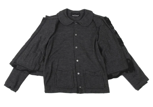 tricot COMME des GARCONS Wool Layered Design Tape Patch Knit Shirt K-173748_012