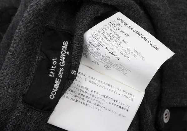 tricot COMME des GARCONS Wool Layered Design Tape Patch Knit Shirt K-173748_017
