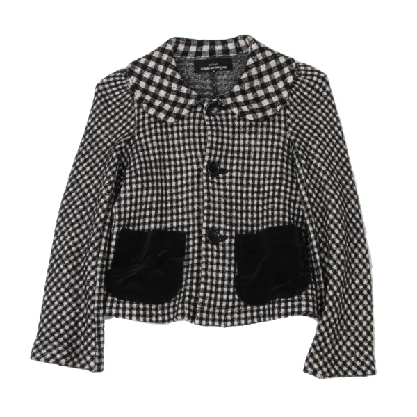 tricot COMME des GARCONS Check Weave Patch Pocket Round-collar Jacket K-173752_002
