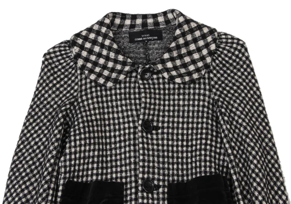 tricot COMME des GARCONS Check Weave Patch Pocket Round-collar Jacket K-173752_003