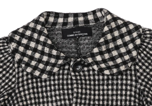 tricot COMME des GARCONS Check Weave Patch Pocket Round-collar Jacket K-173752_004