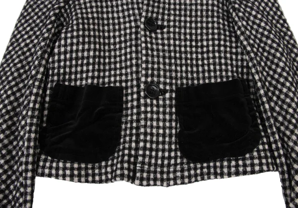 tricot COMME des GARCONS Check Weave Patch Pocket Round-collar Jacket K-173752_008