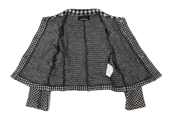 tricot COMME des GARCONS Check Weave Patch Pocket Round-collar Jacket K-173752_010