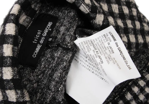 tricot COMME des GARCONS Check Weave Patch Pocket Round-collar Jacket K-173752_014