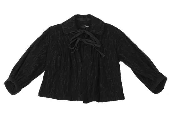 tricot COMME des GARCONS Brushed Floral Embroidery Pintuck Design Short Jacket K-173755_002