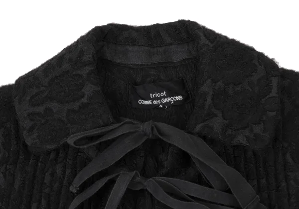 tricot COMME des GARCONS Brushed Floral Embroidery Pintuck Design Short Jacket K-173755_004