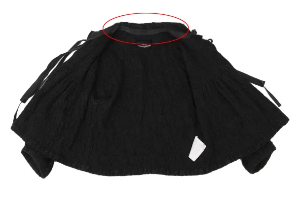 tricot COMME des GARCONS Brushed Floral Embroidery Pintuck Design Short Jacket K-173755_010