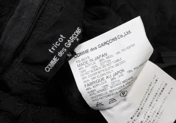 tricot COMME des GARCONS Brushed Floral Embroidery Pintuck Design Short Jacket K-173755_015