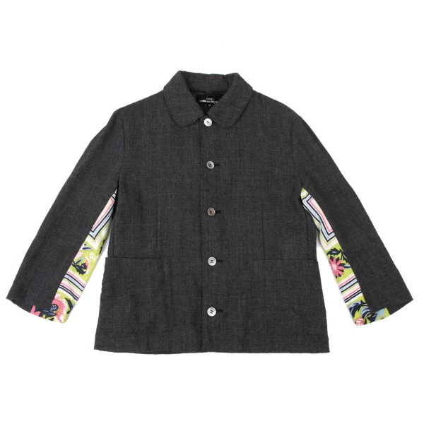 tricot COMME des GARCONS Floral Graphic Print Sleeve Switching Jacket K-173756_002