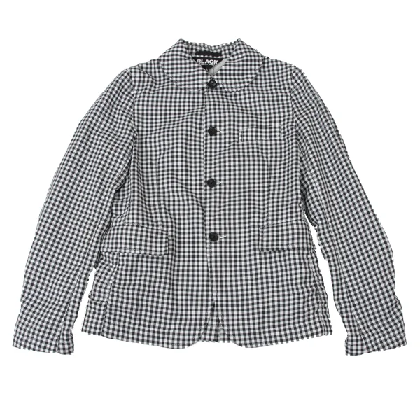 BLACK COMME des GARCONS Check Poly Puckered Jacket K-173757_002