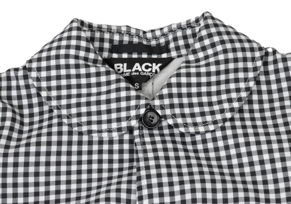 BLACK COMME des GARCONS Check Poly Puckered Jacket K-173757_004