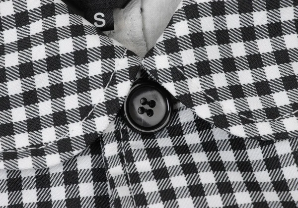BLACK COMME des GARCONS Check Poly Puckered Jacket K-173757_005