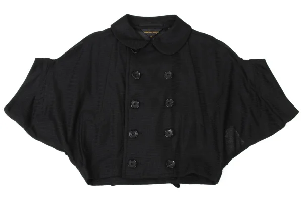COMME des GARCONS Nylon Round Collar Asymmetry Double Short Jacket K-173758_002