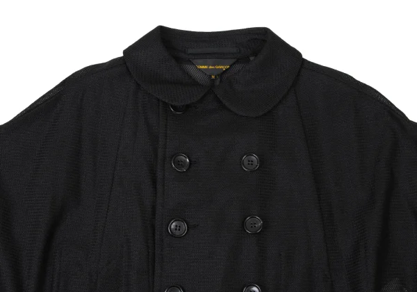 COMME des GARCONS Nylon Round Collar Asymmetry Double Short Jacket K-173758_003