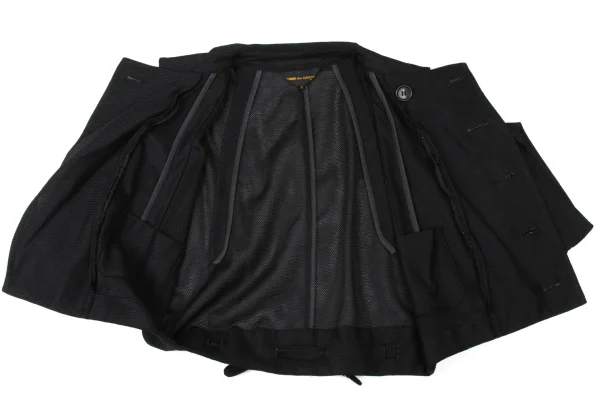 COMME des GARCONS Nylon Round Collar Asymmetry Double Short Jacket K-173758_009