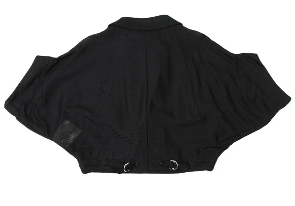 COMME des GARCONS Nylon Round Collar Asymmetry Double Short Jacket K-173758_010