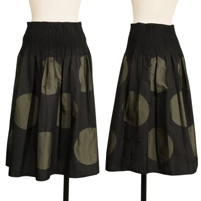 HIROKO BIS Poly Blend Dot Jacquard Pleats Skirt