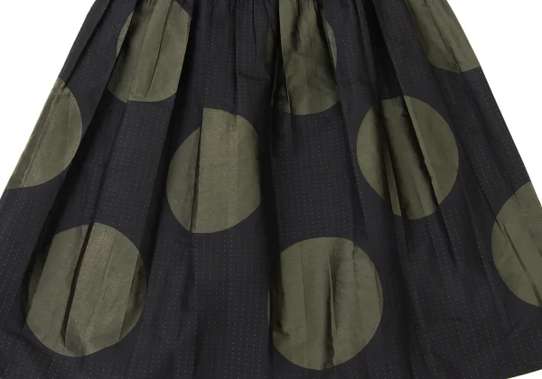 HIROKO BIS Poly Blend Dot Jacquard Pleats Skirt K-173764_009